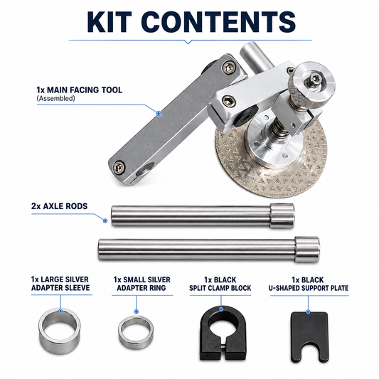 Bike Disc Brake Mount Facing Tool, Precision Brake Post Resurfacing Kit for Road/MTB, Fits 100/110/135/142/148mm Hubs