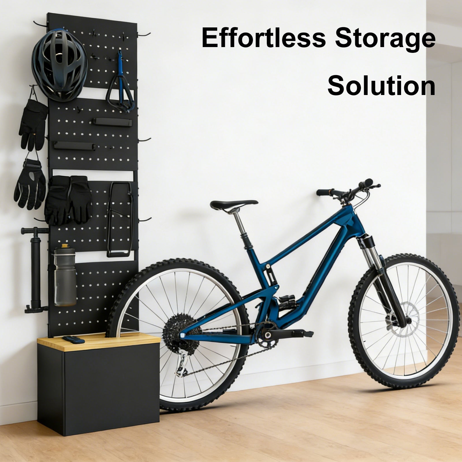 bicycle parking box assembly showing sturdy steel frame construction