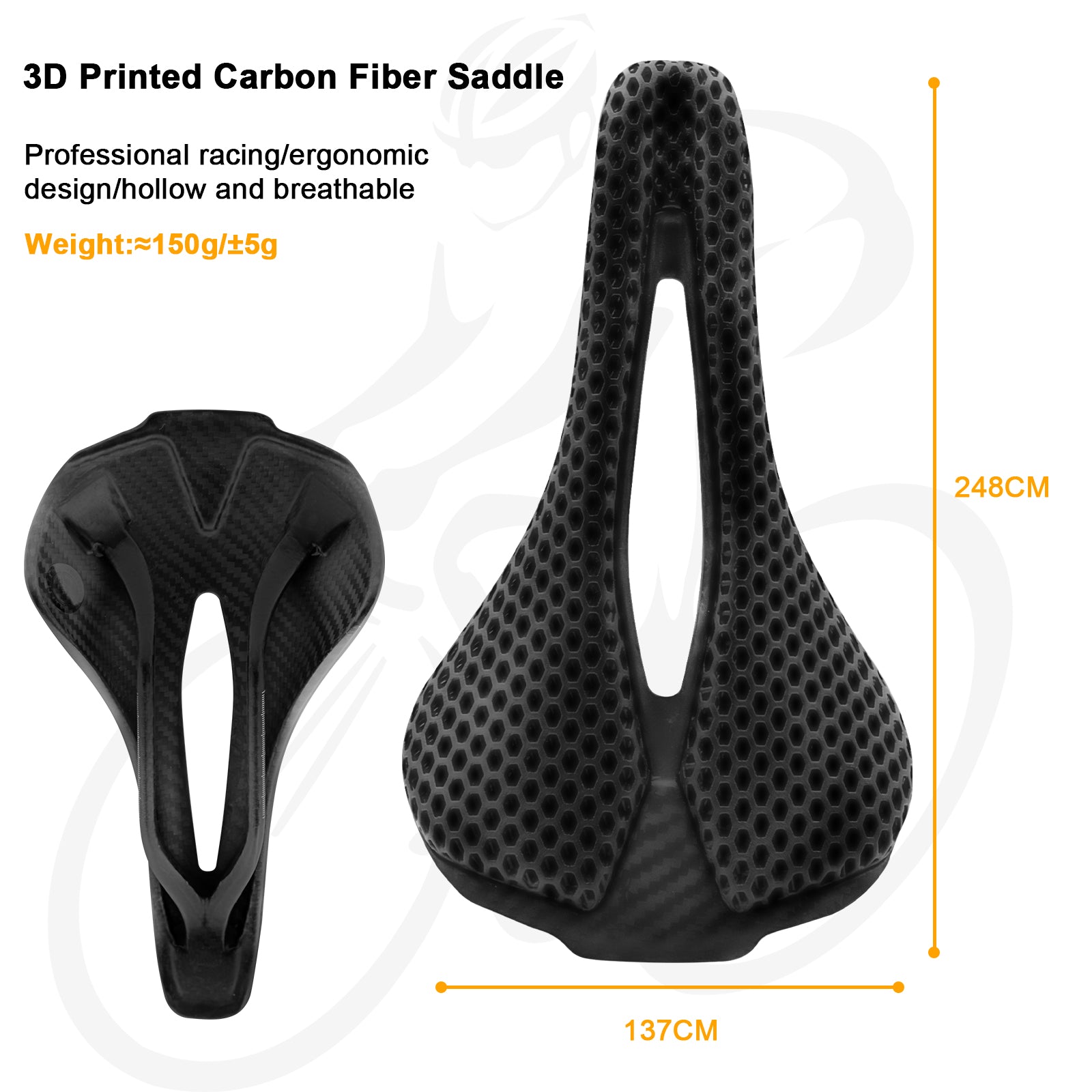 3D Printed Carbon Fiber Bike Saddle - Ultra Lightweight - Image 2