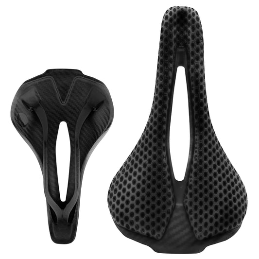 3D printed carbon fiber bike saddle 150g - ergonomic honeycomb design